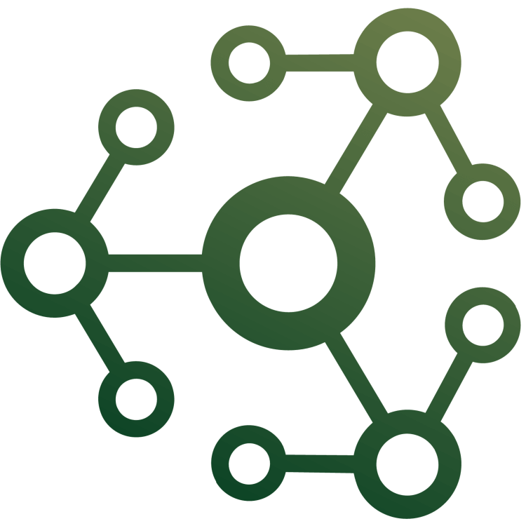 green ombre molecule graphic